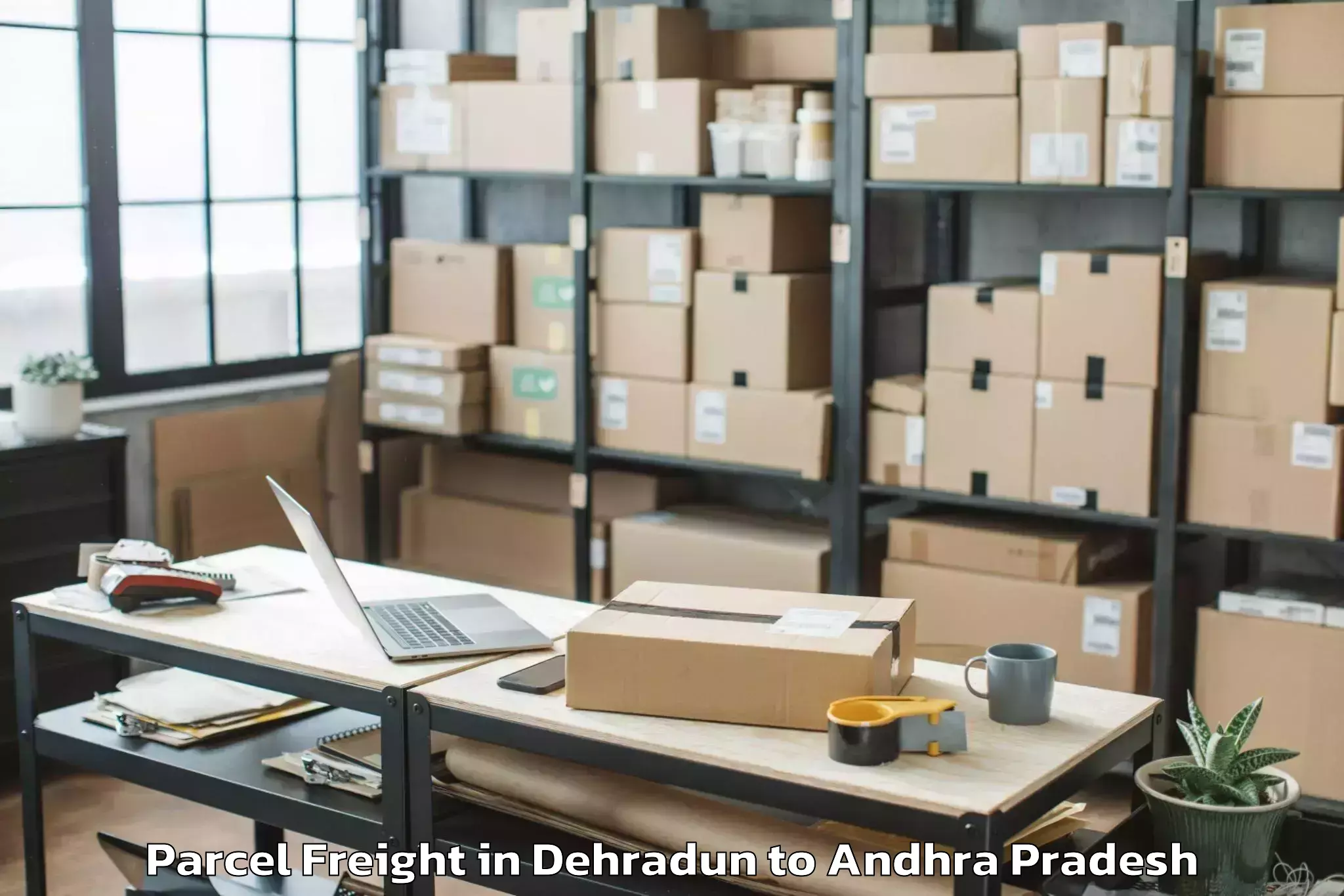 Book Dehradun to Unguturu Parcel Freight